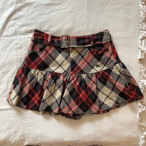New Burberry Plaid Pleated Skirt/Skort